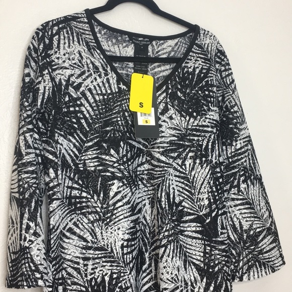 Mario Serrani palm leaf beach swimsuit cover up s - Picture 5 of 6